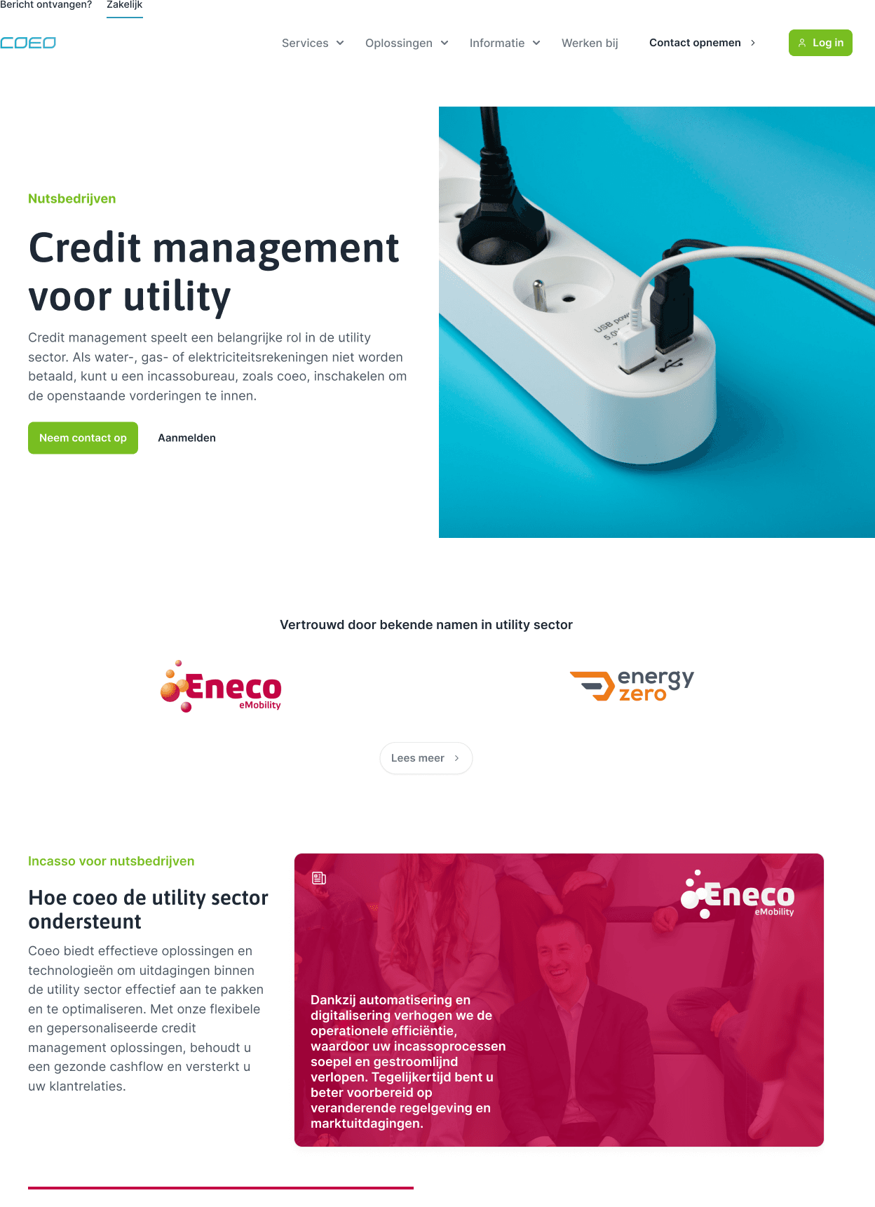 Utility sector page, overview and sector proof