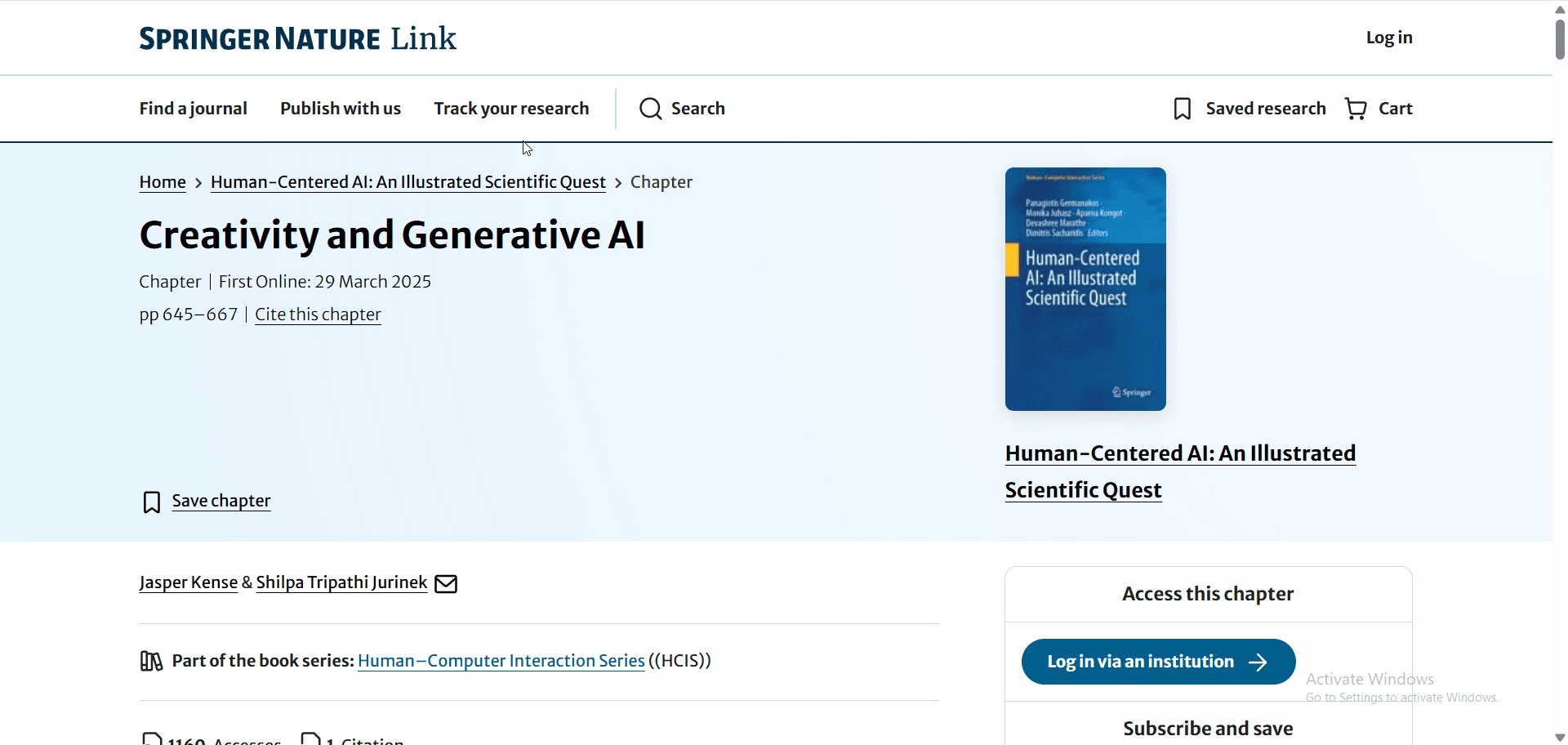Springer publication page